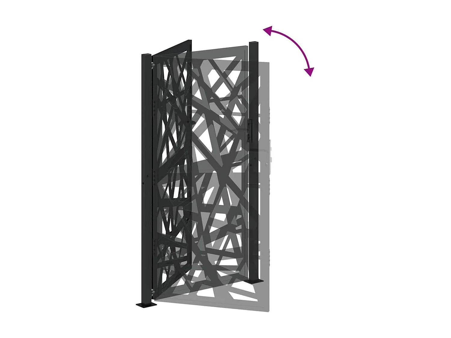 Puerta de jardín negra 105x180 cm acero diseño ligero