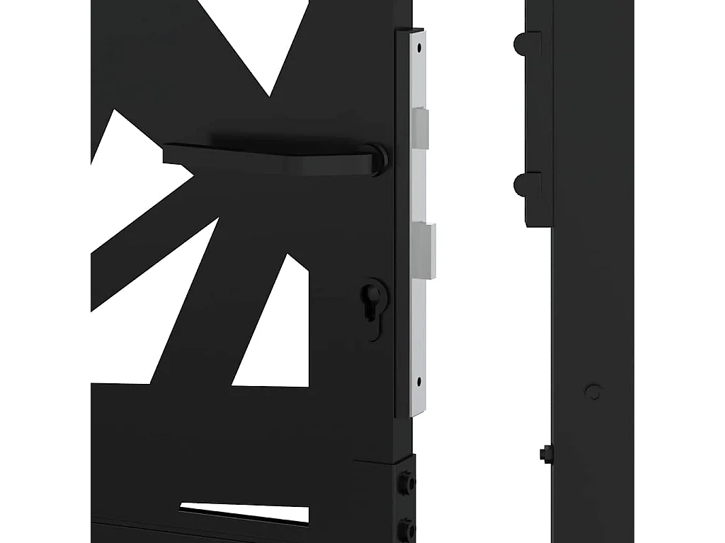 Puerta de jardín negra 105x180 cm acero diseño ligero