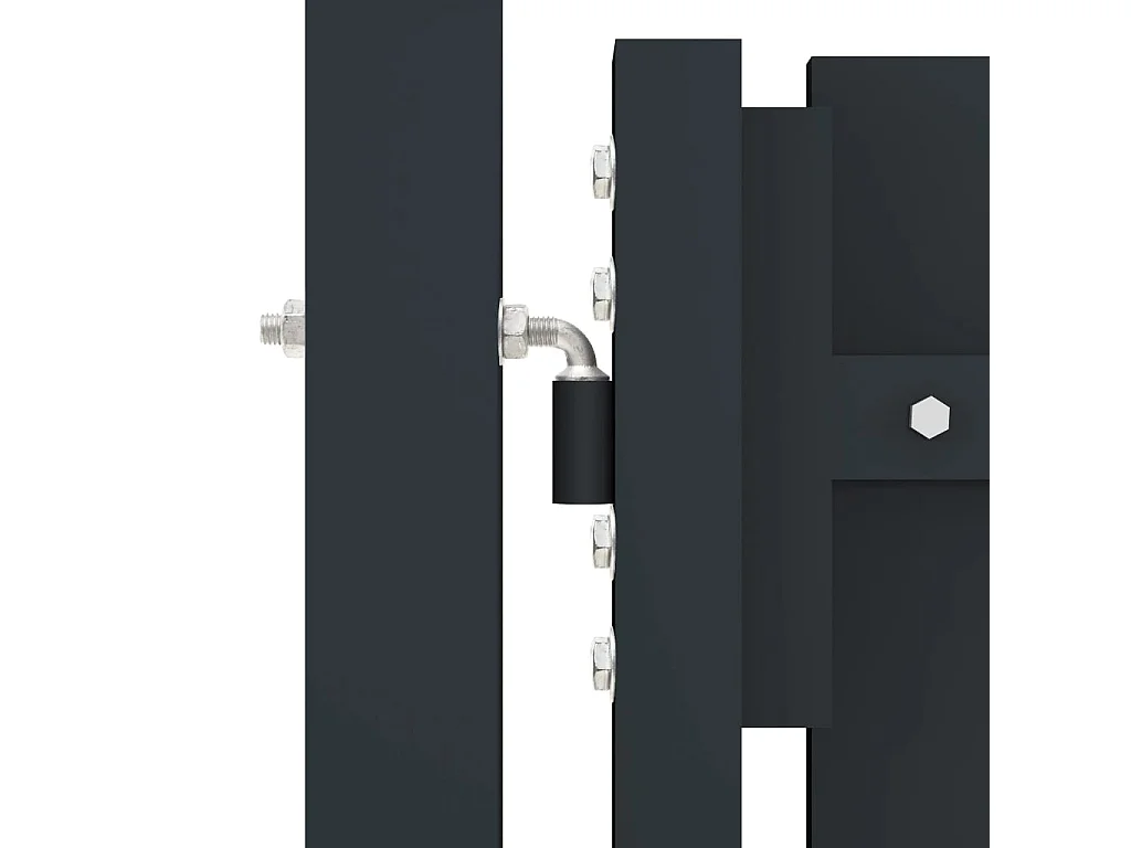 Puerta de valla de doble hoja de acero 306 x 125 cm color antracita