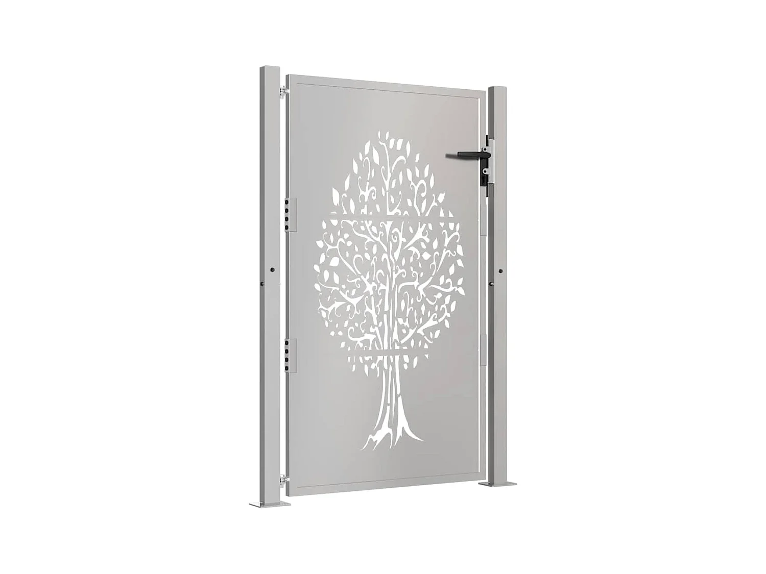 Puerta de jardín 105x130 cm acero corten diseño árbol