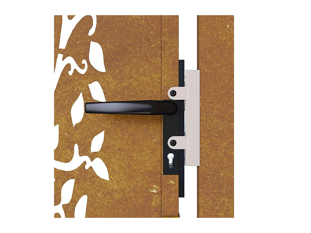 Puerta de jardín 105x130 cm acero corten diseño árbol