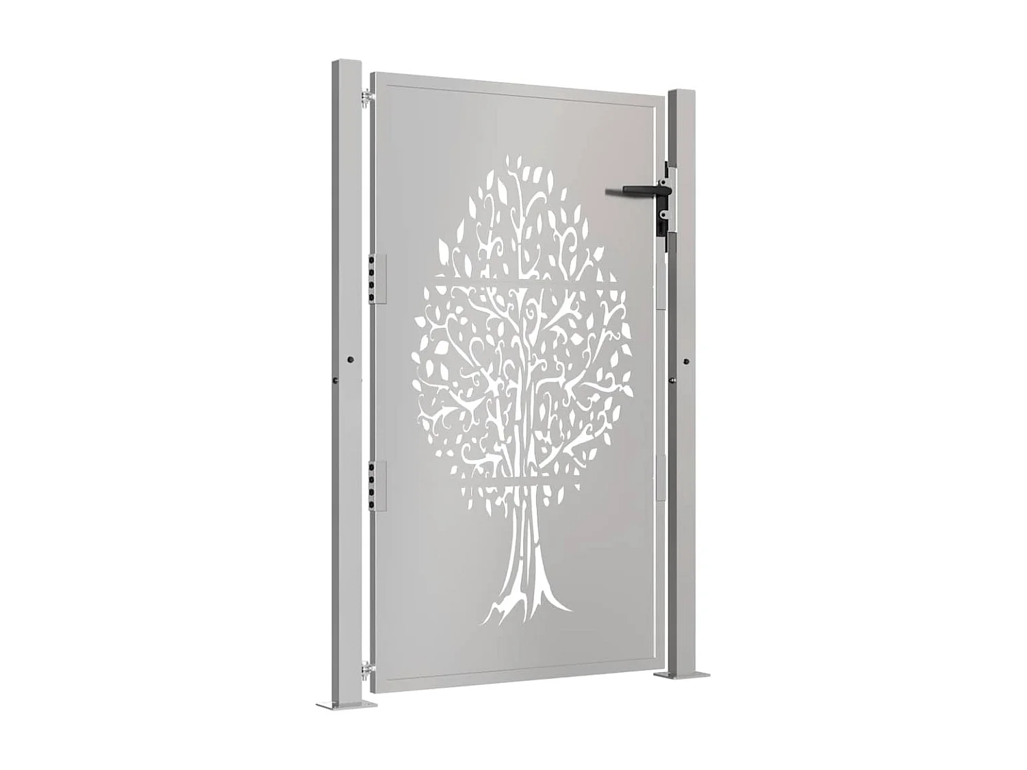 Puerta de jardín 105x130 cm acero corten diseño árbol