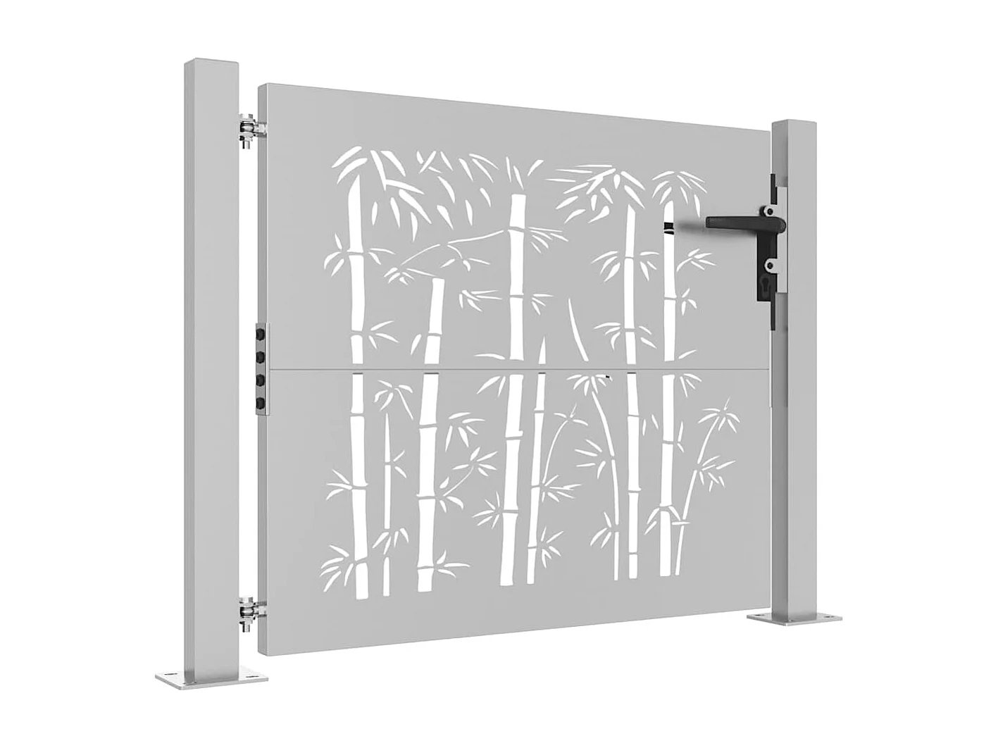 Puerta de jardín 105x105 cm acero corten diseño bambú
