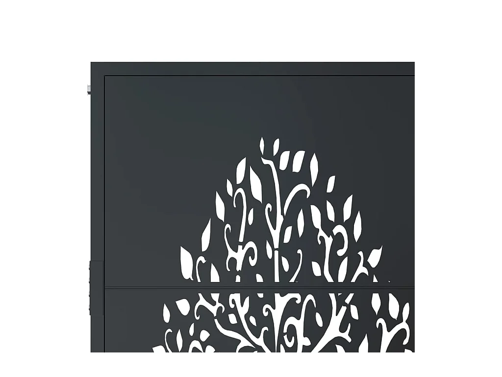 Antraciet tuinpoort 105x155cm stalen boomdesign