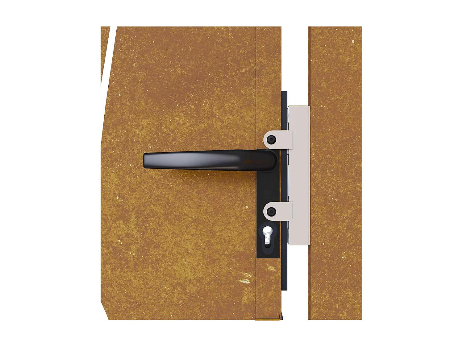Puerta de jardín 105x130 cm acero corten diseño césped