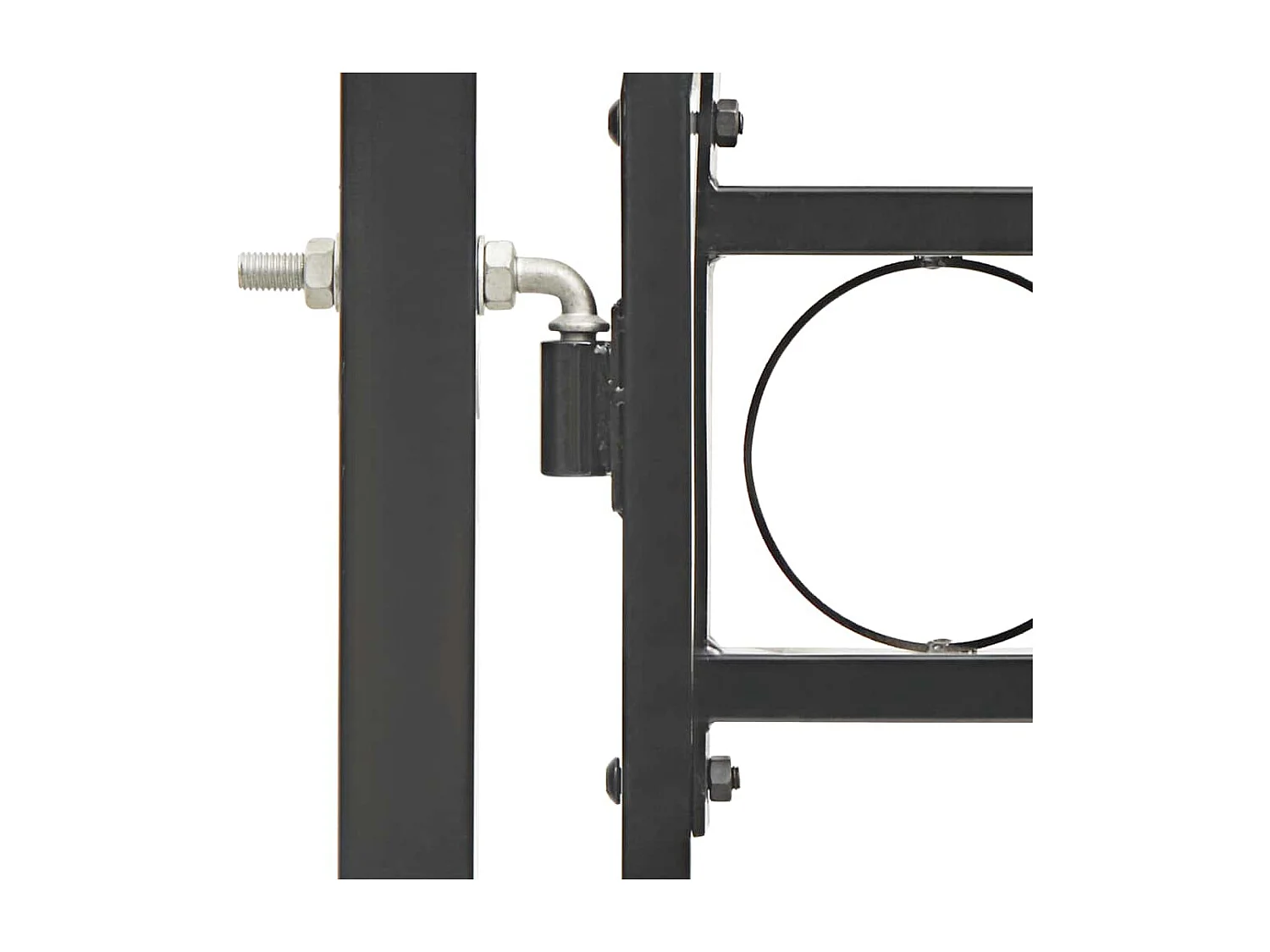 Cancello per recinzione con parte superiore arcuata in acciaio 104 x 175 cm Nero