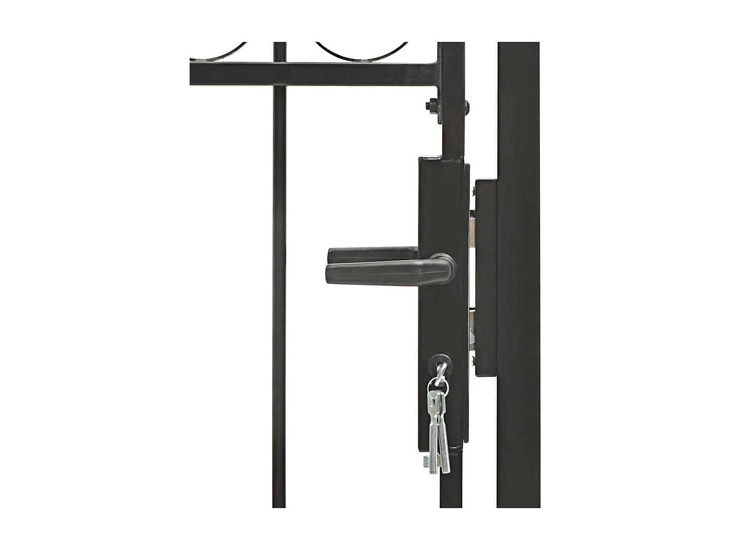 Cancello per recinzione con parte superiore arcuata in acciaio 104 x 175 cm Nero