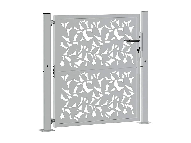 Wetterfestes Gartentor aus Stahl mit Blattdesign