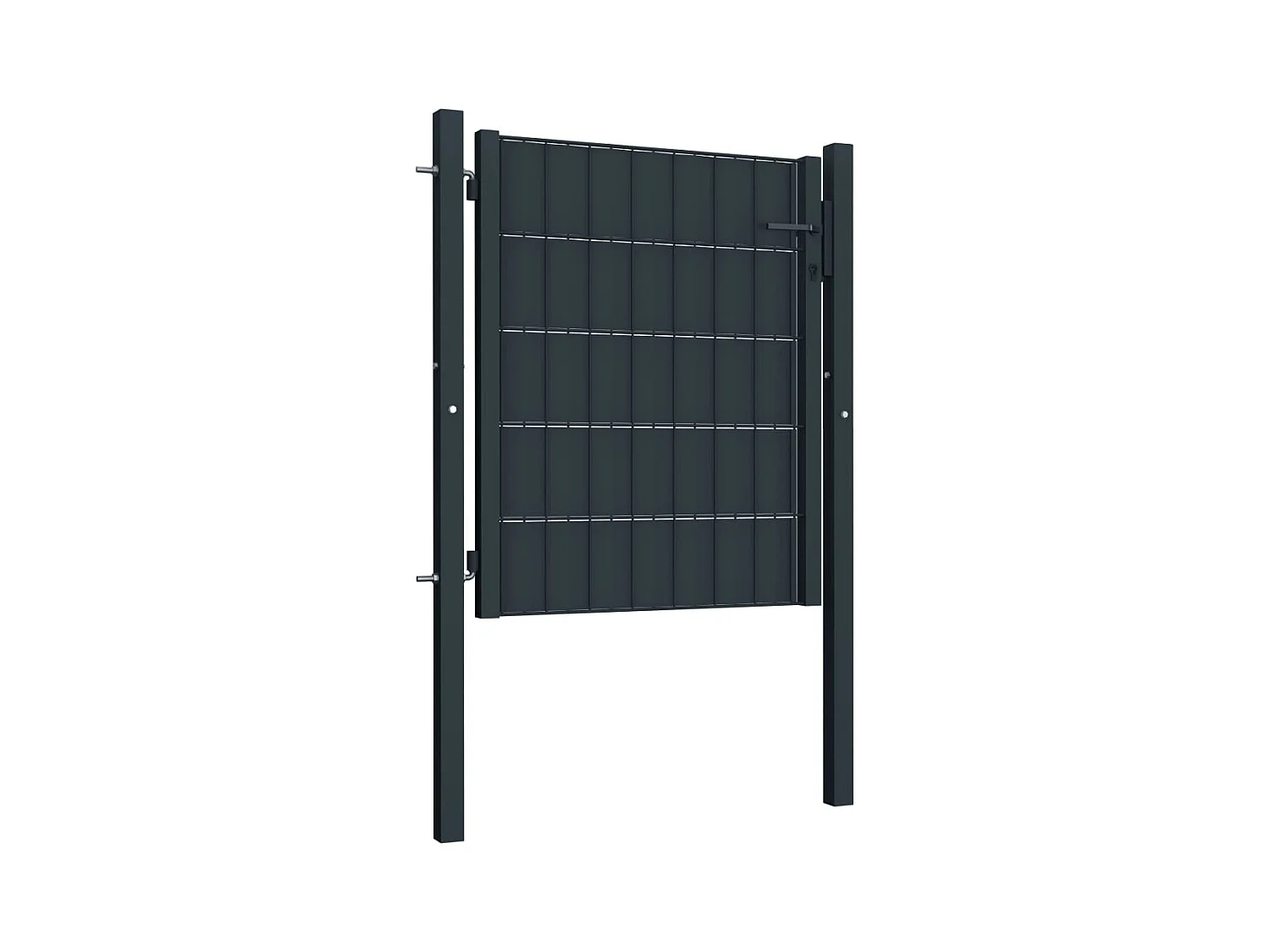 PVC en stalen hekpoort 100x81 cm Antraciet