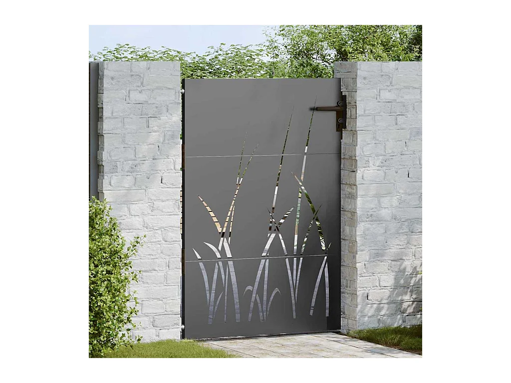 Porte de Jardin Noir 105 x 150 cm Acier peint par poudre