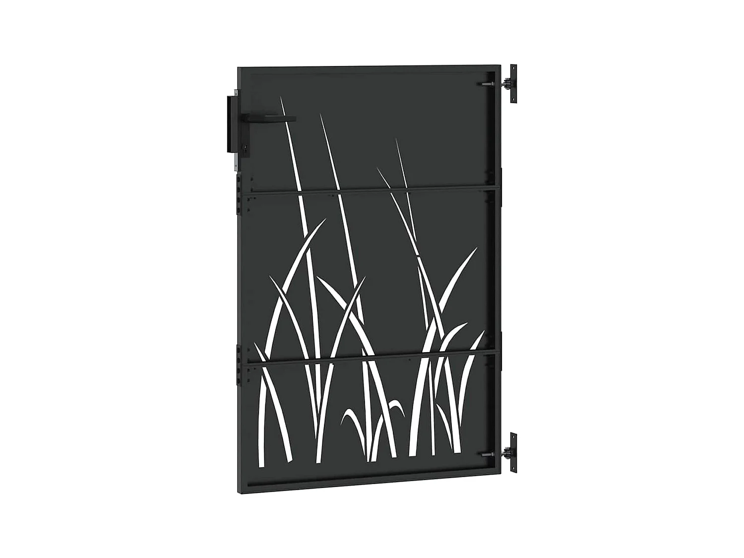 Porte de Jardin Noir 105 x 150 cm Acier peint par poudre