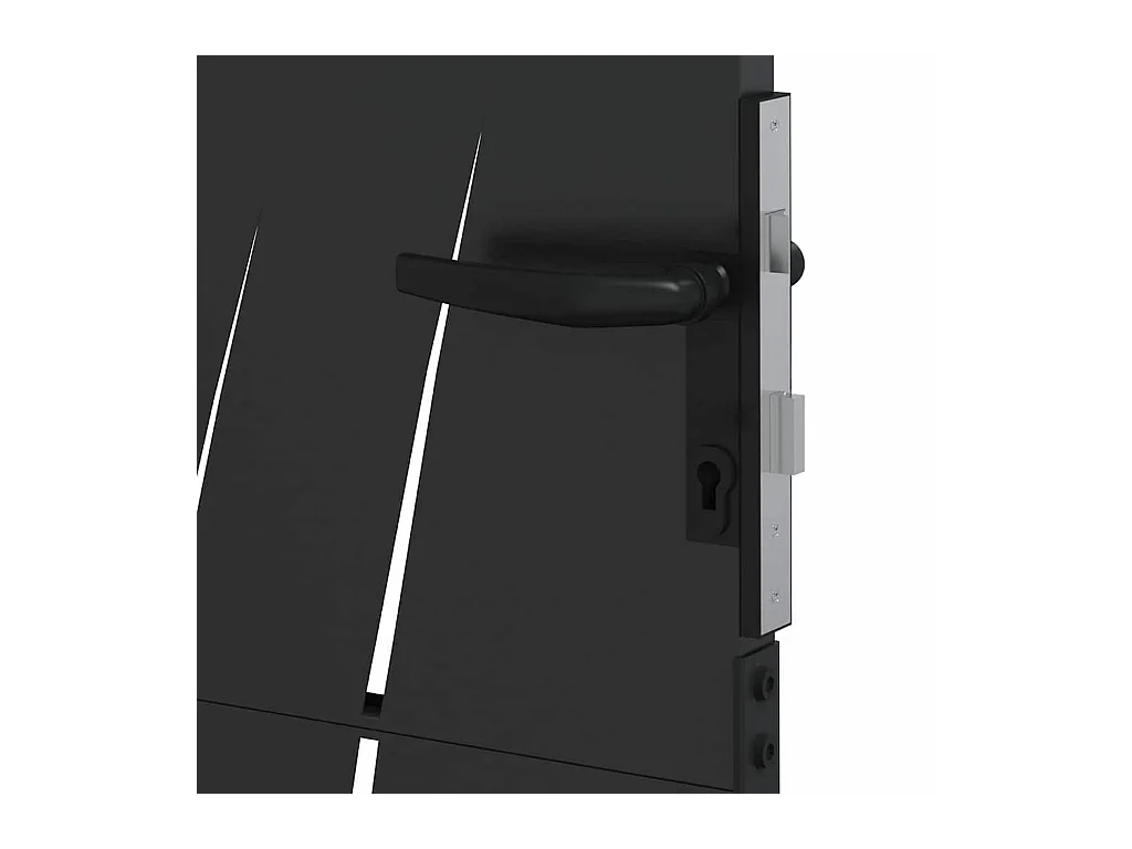 Porte de Jardin Noir 105 x 150 cm Acier peint par poudre