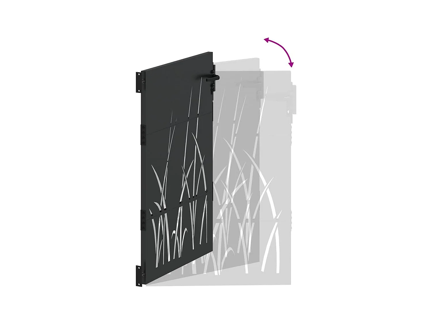 Porte de Jardin Noir 105 x 150 cm Acier peint par poudre