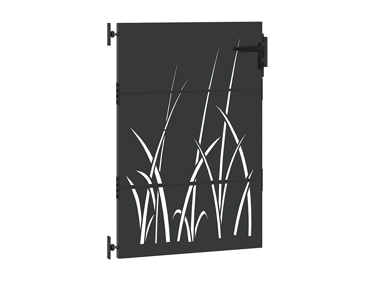Puerta de jardín negra de 105 x 150 cm de acero con recubrimiento en polvo