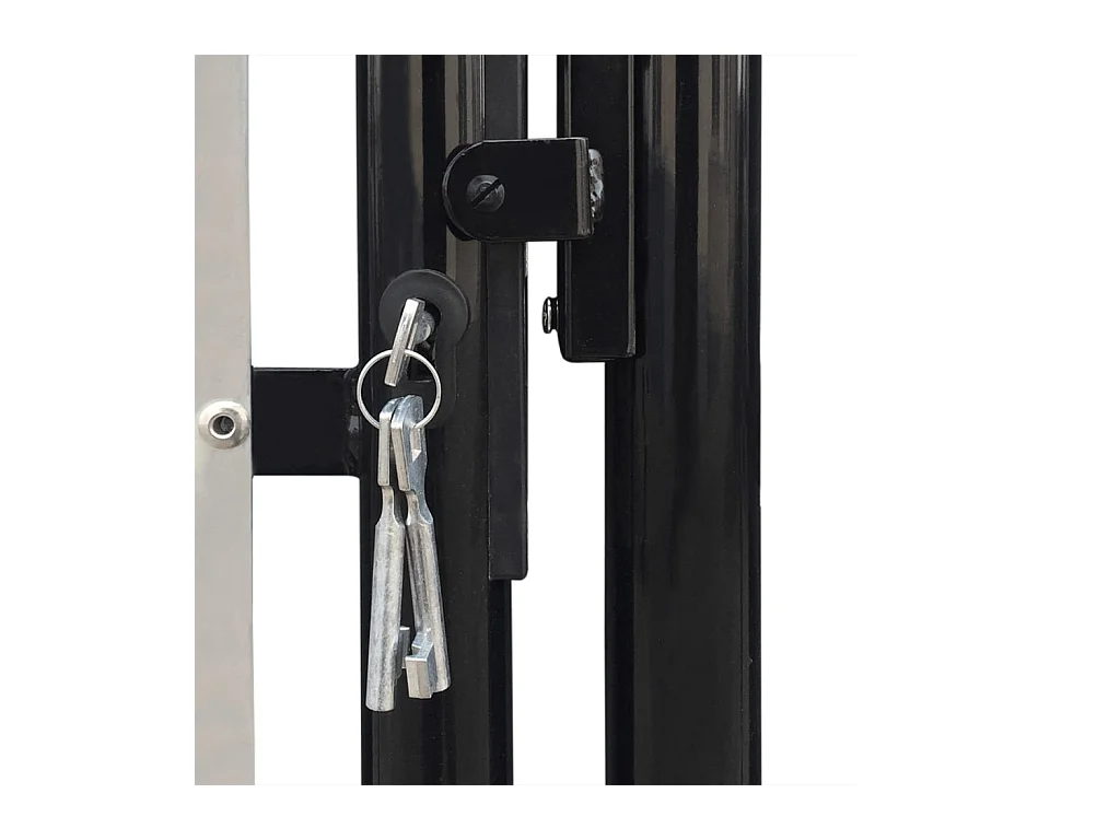 Puerta de valla simple negra 100x150 cm