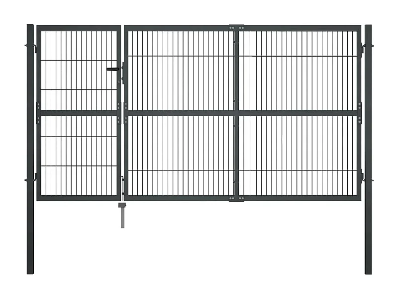 Puerta con postes Acero 350 x 140 cm Antracita