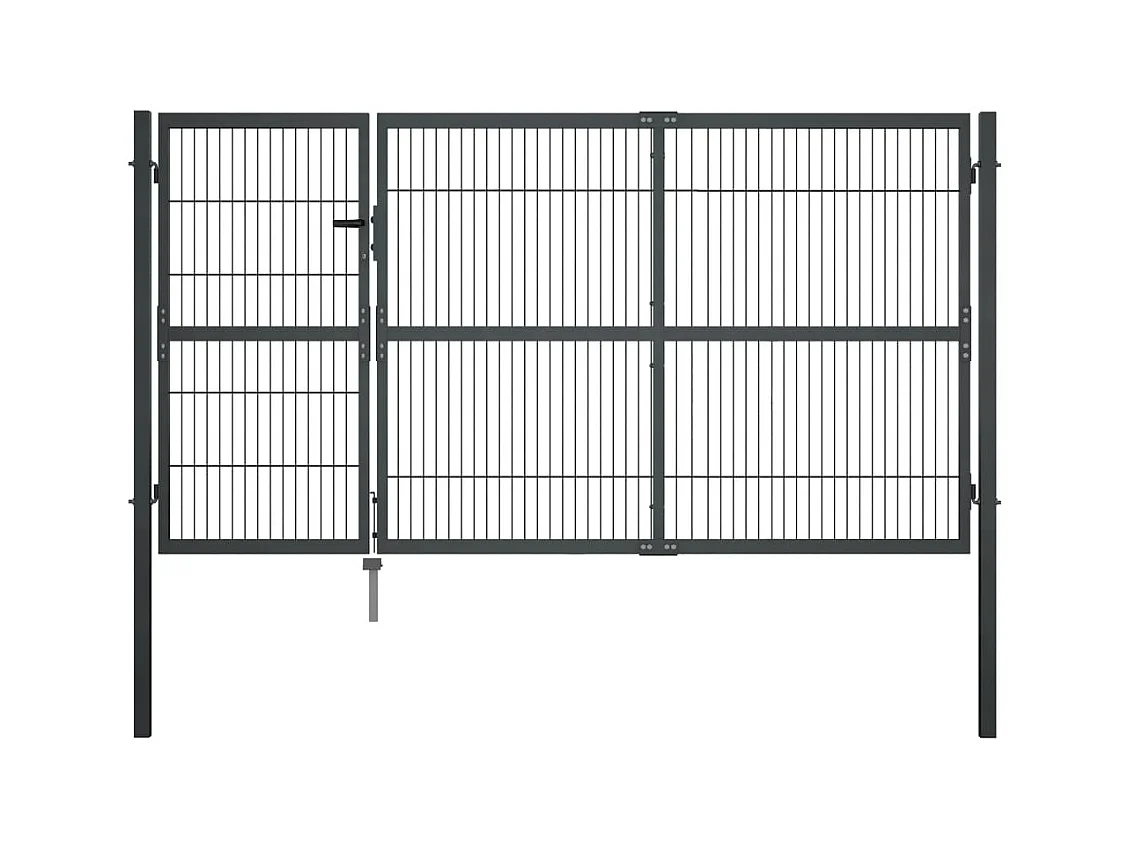 Portillon avec poteaux Acier 350 x 140 cm Anthracite