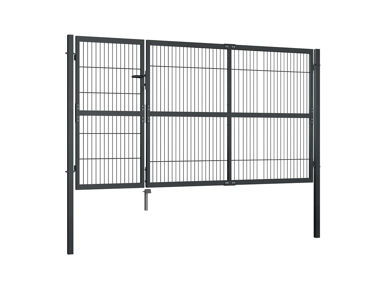 Portillon avec poteaux Acier 350 x 140 cm Anthracite