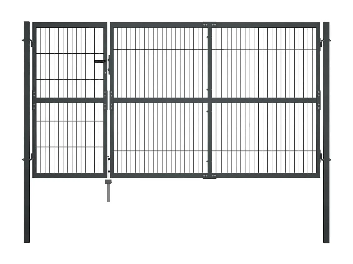 Portillon avec poteaux Acier 350 x 140 cm Anthracite