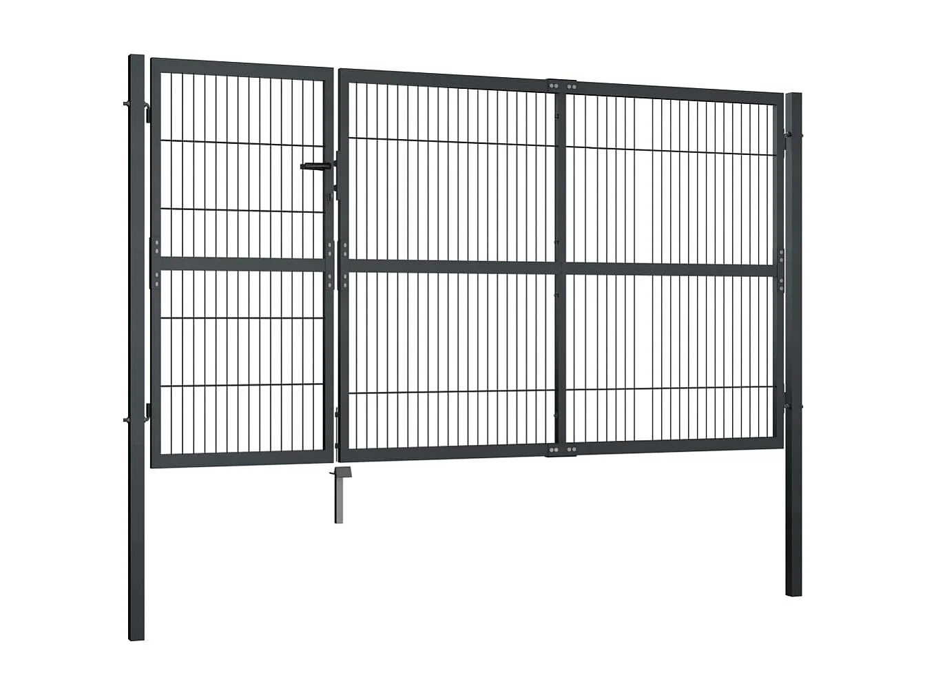 Portillon avec poteaux Acier 350 x 140 cm Anthracite