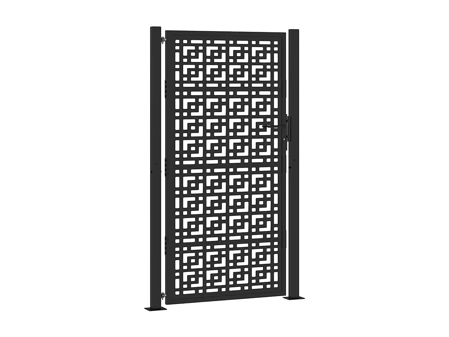 Cancello da giardino nero 105x180 cm in acciaio con design a croce