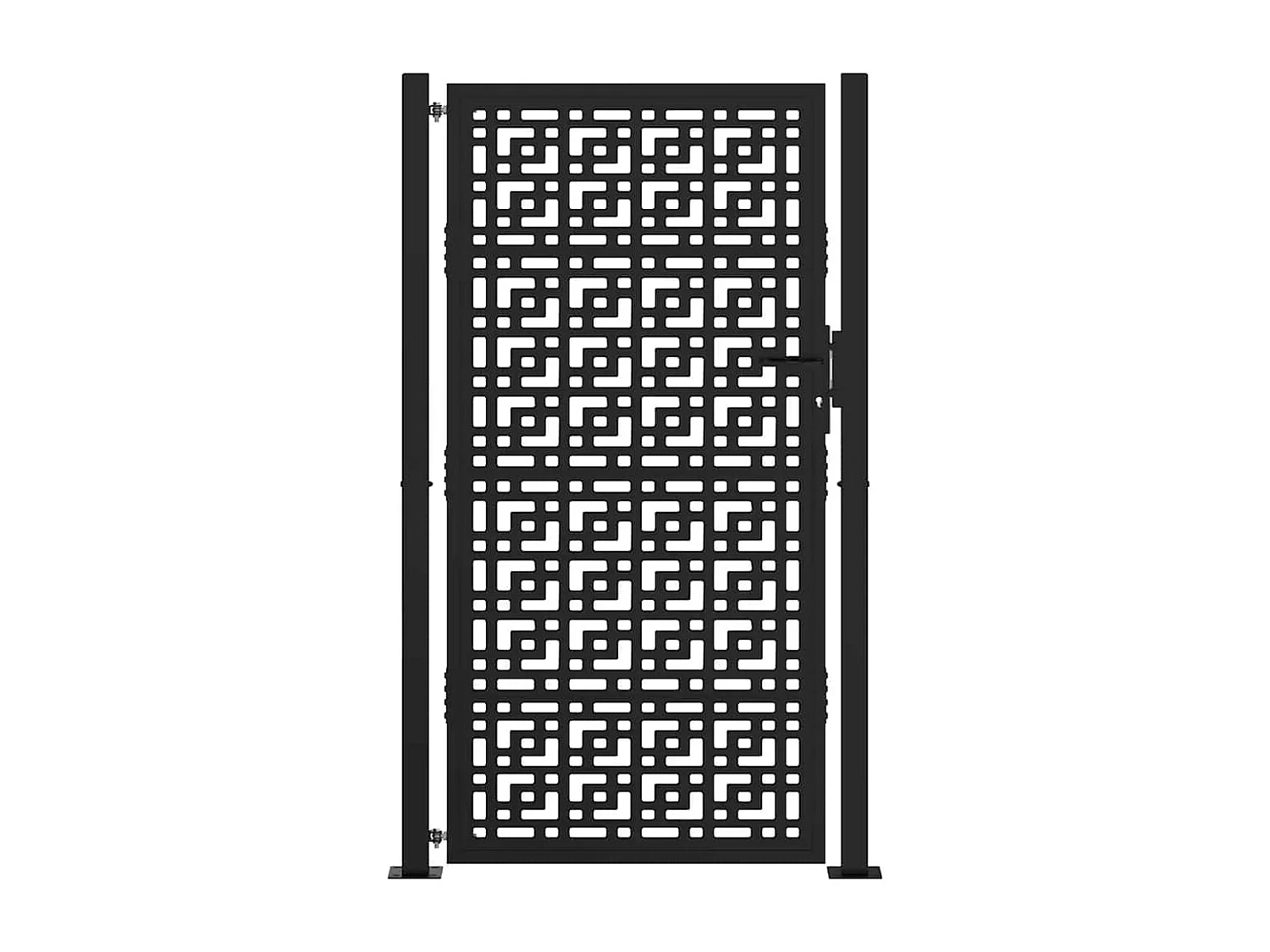 Cancello da giardino nero 105x180 cm in acciaio con design a croce