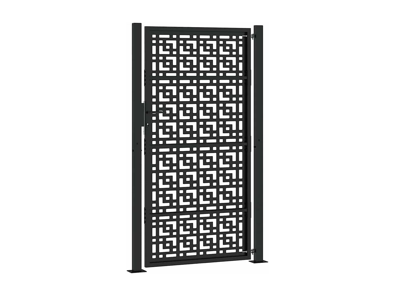 Cancello da giardino nero 105x180 cm in acciaio con design a croce