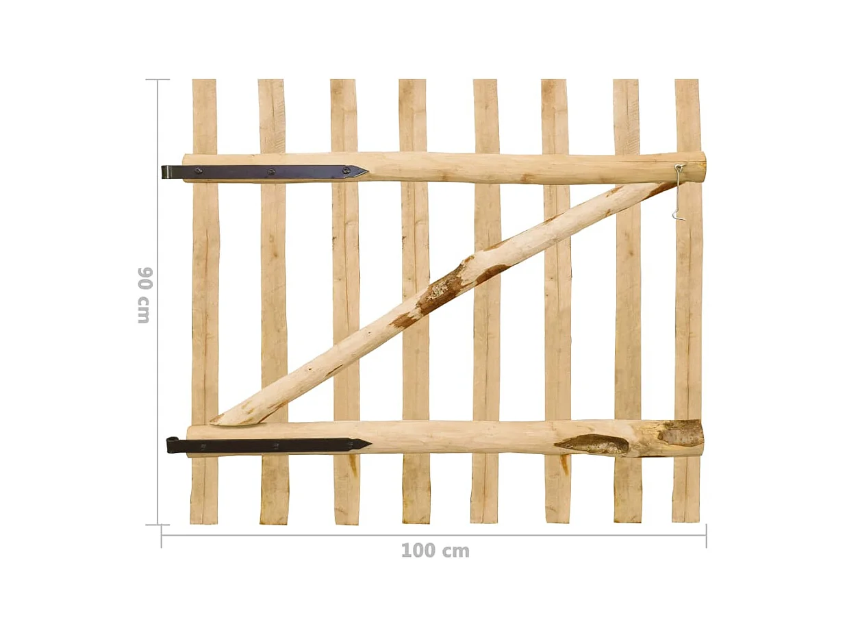 Portillon simple de clôture Bois de noisetier 100x90 cm