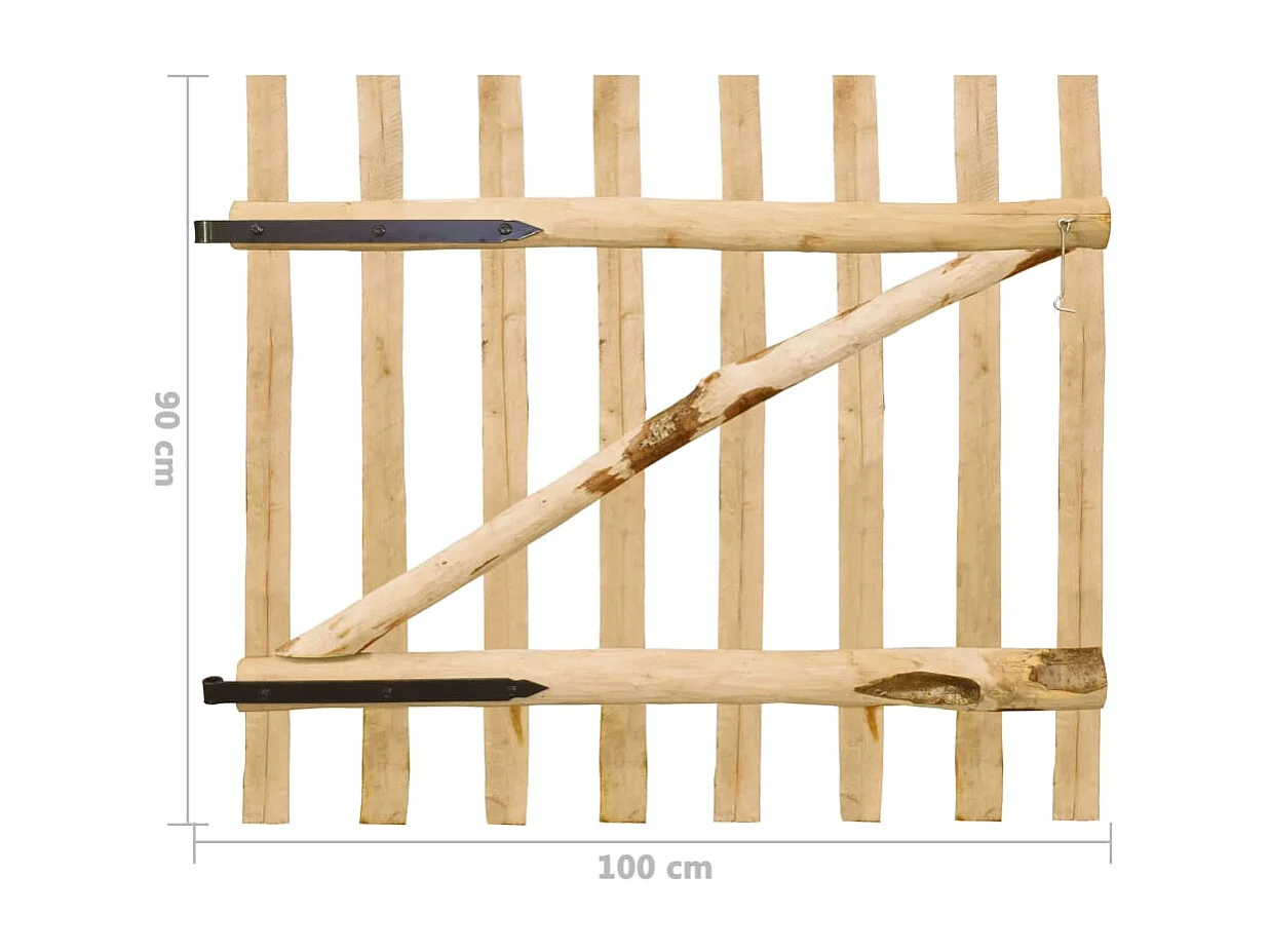 Portillon simple de clôture Bois de noisetier 100x90 cm