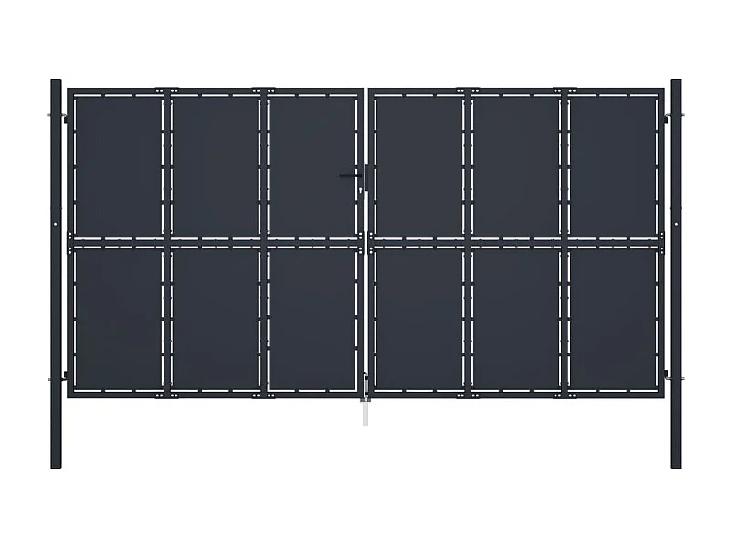 Tuinpoort Staal 400 x 175 cm Antraciet