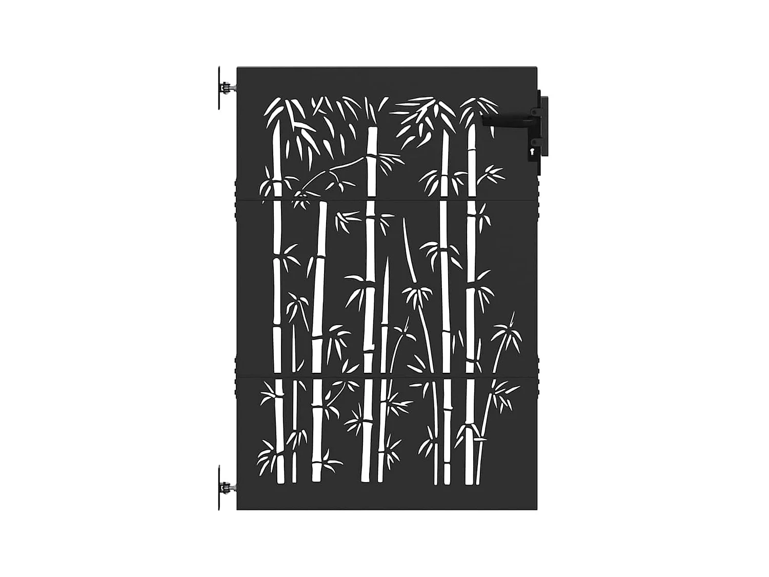 Cancello da giardino nero 105 x 150 cm in acciaio verniciato a polvere