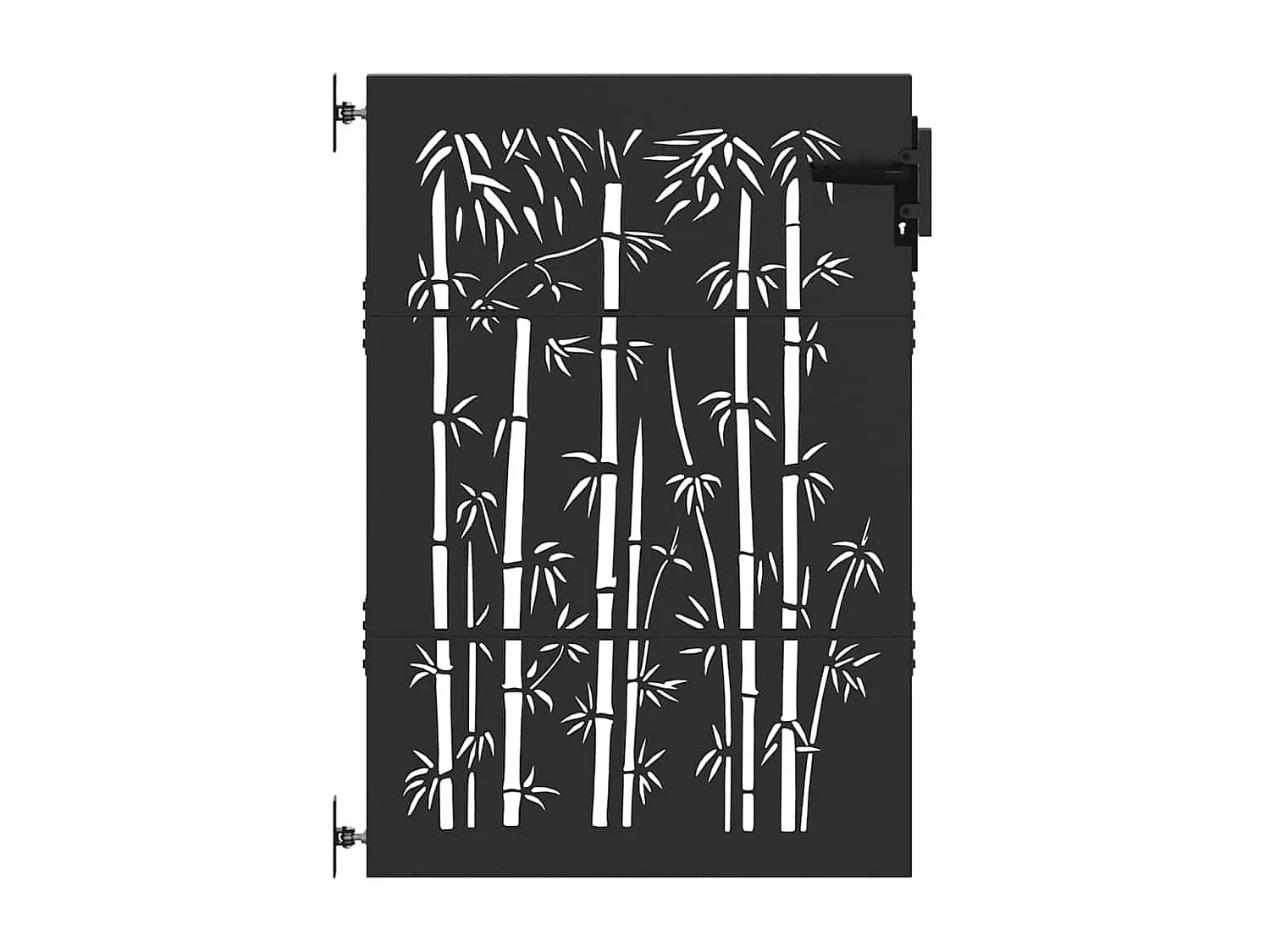 Puerta de jardín negra de 105 x 150 cm de acero con recubrimiento en polvo