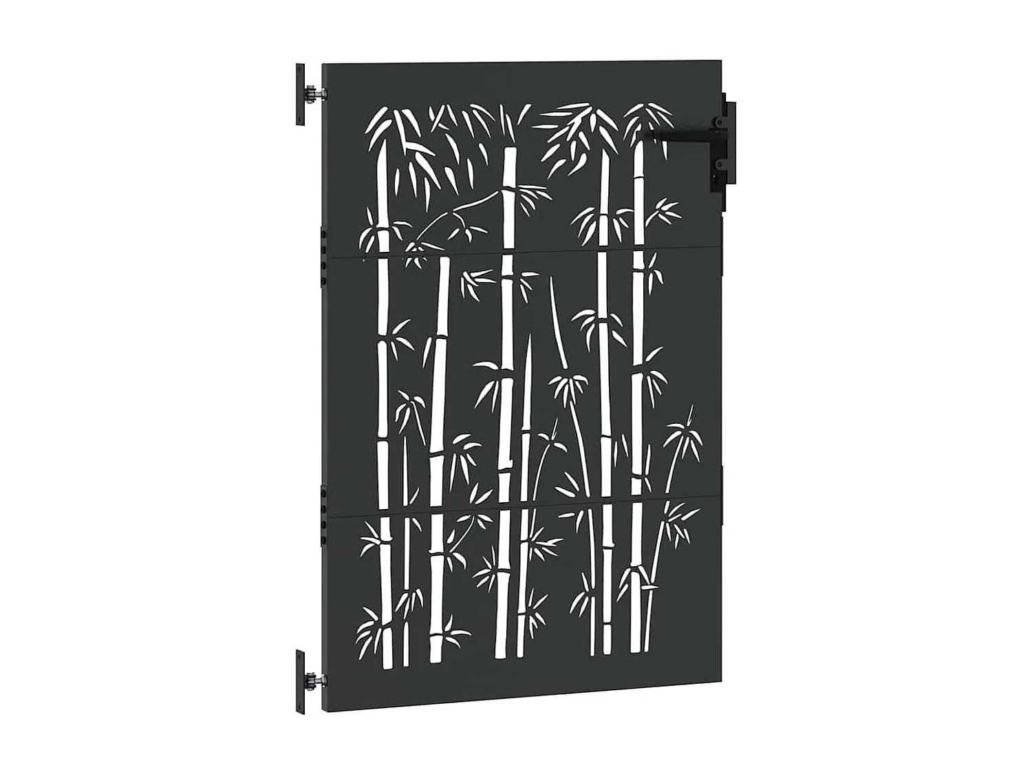 Puerta de jardín negra de 105 x 150 cm de acero con recubrimiento en polvo