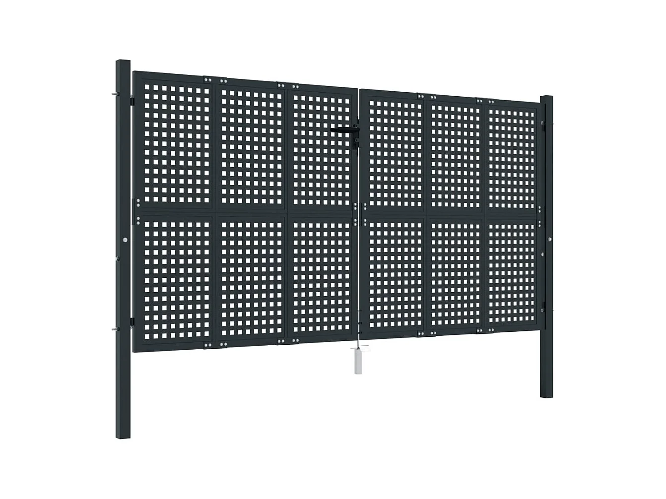 Puerta de jardín antracita de acero de 300 x 150 cm.