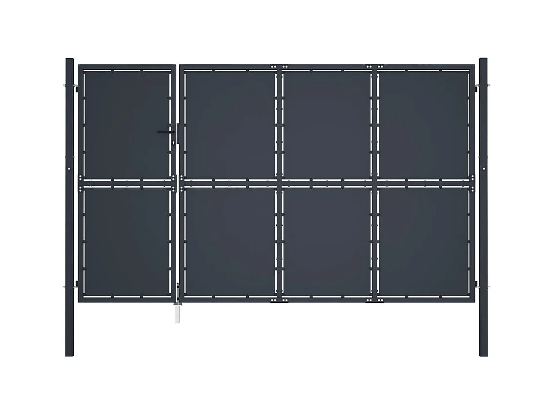 Tuinpoort Staal 350 x 150 cm Antraciet
