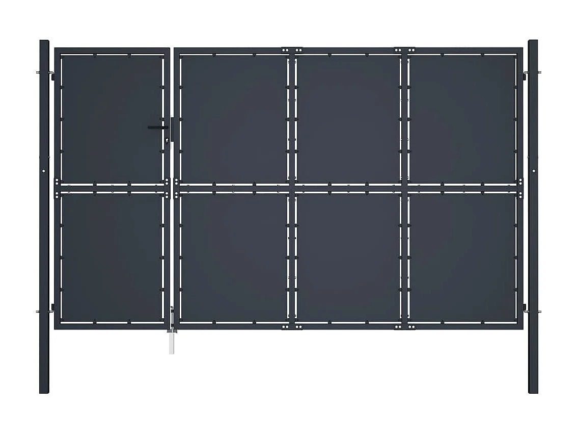 Cancello da giardino in acciaio 350 x 150 cm antracite
