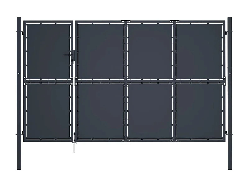 Cancello da giardino in acciaio 350 x 150 cm antracite