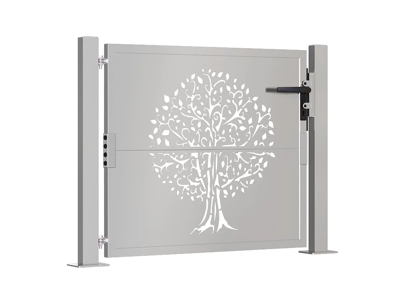 Puerta de jardín 105x130 cm acero corten diseño árbol