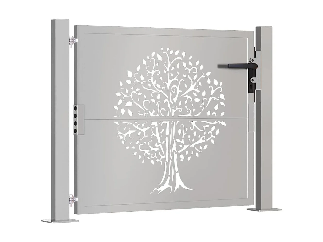 Puerta de jardín 105x130 cm acero corten diseño árbol