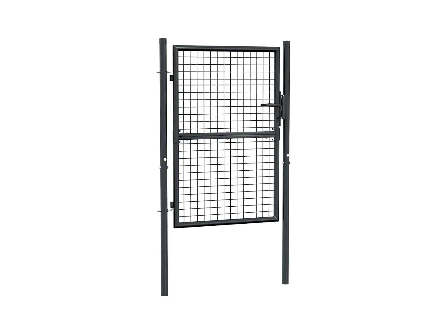 Puerta de jardín de malla de acero galvanizado 100 x 125 cm Gris