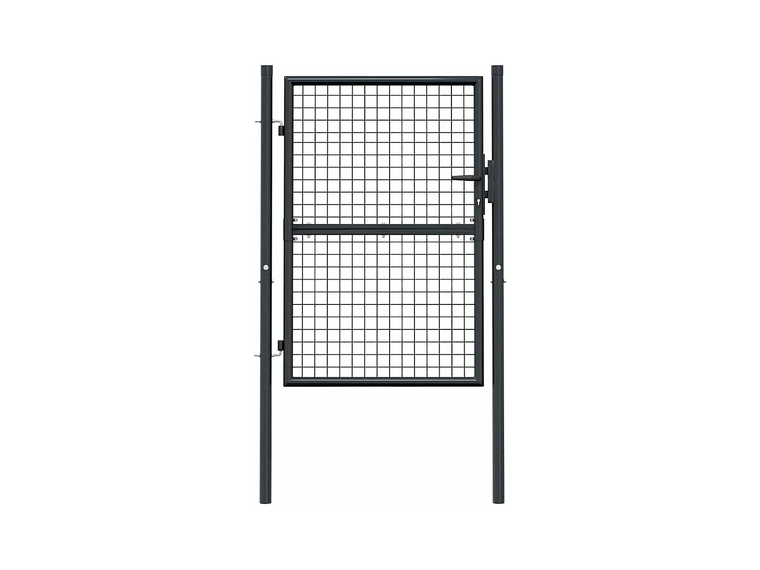 Puerta de jardín de malla de acero galvanizado 100 x 125 cm Gris