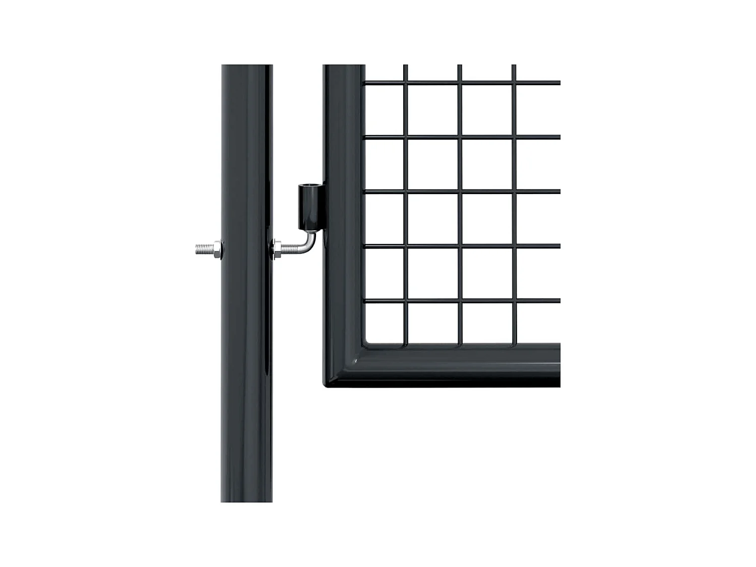 Puerta de jardín de malla de acero galvanizado 100 x 125 cm Gris