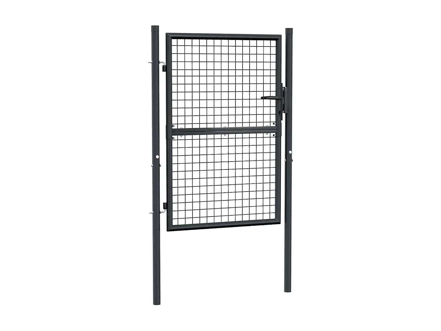 Puerta de jardín de malla de acero galvanizado 100 x 125 cm Gris