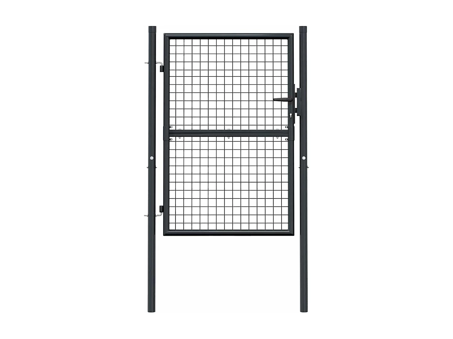 Puerta de jardín de malla de acero galvanizado 100 x 125 cm Gris