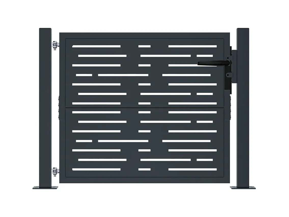 Portail de jardin anthracite 105x80cm acier conception de carré