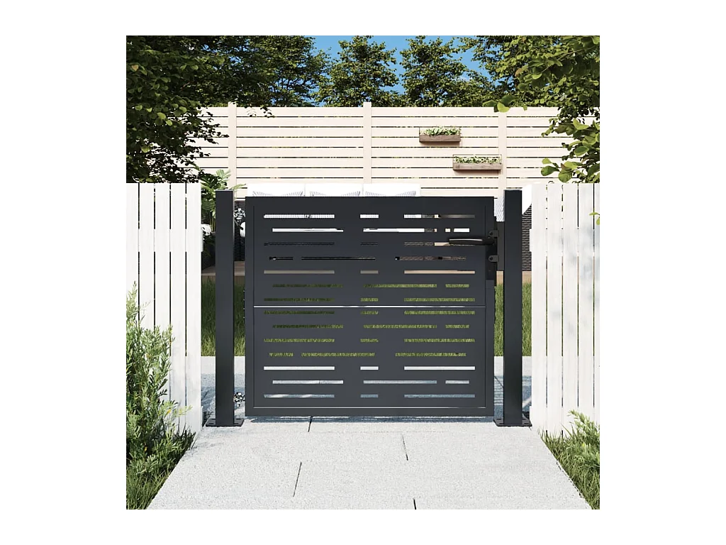 Antraciet tuinpoort 105x80cm staal vierkant design