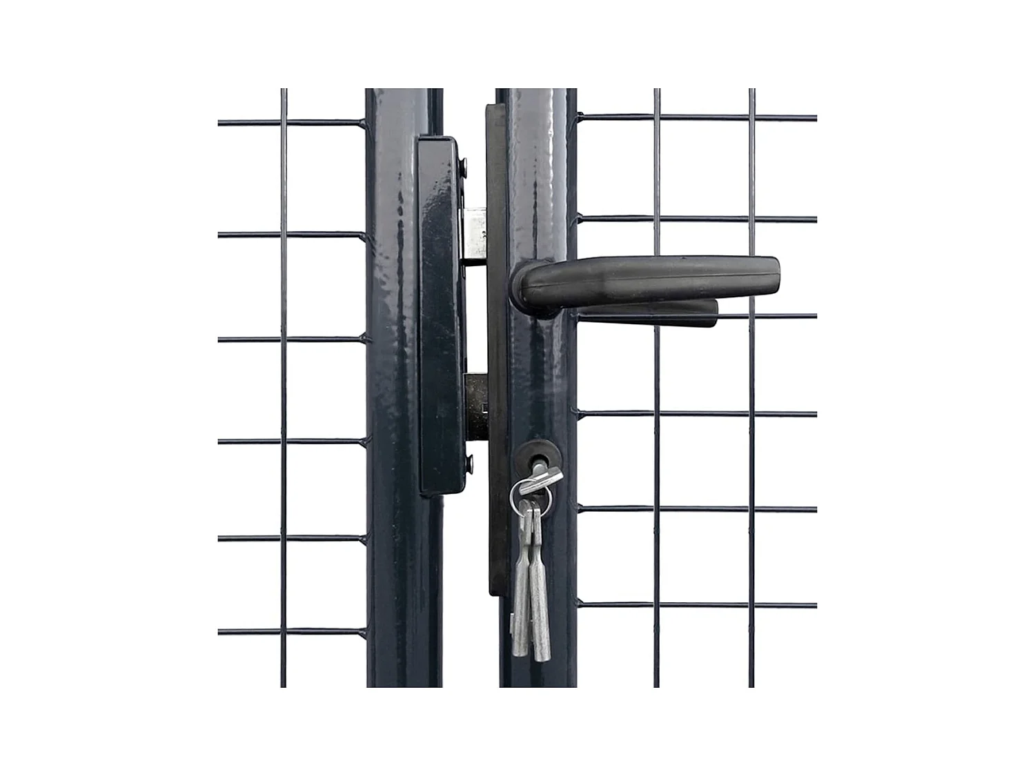 Portail de jardin grillagé en acier galvanisé 415 x 150 cm Gris