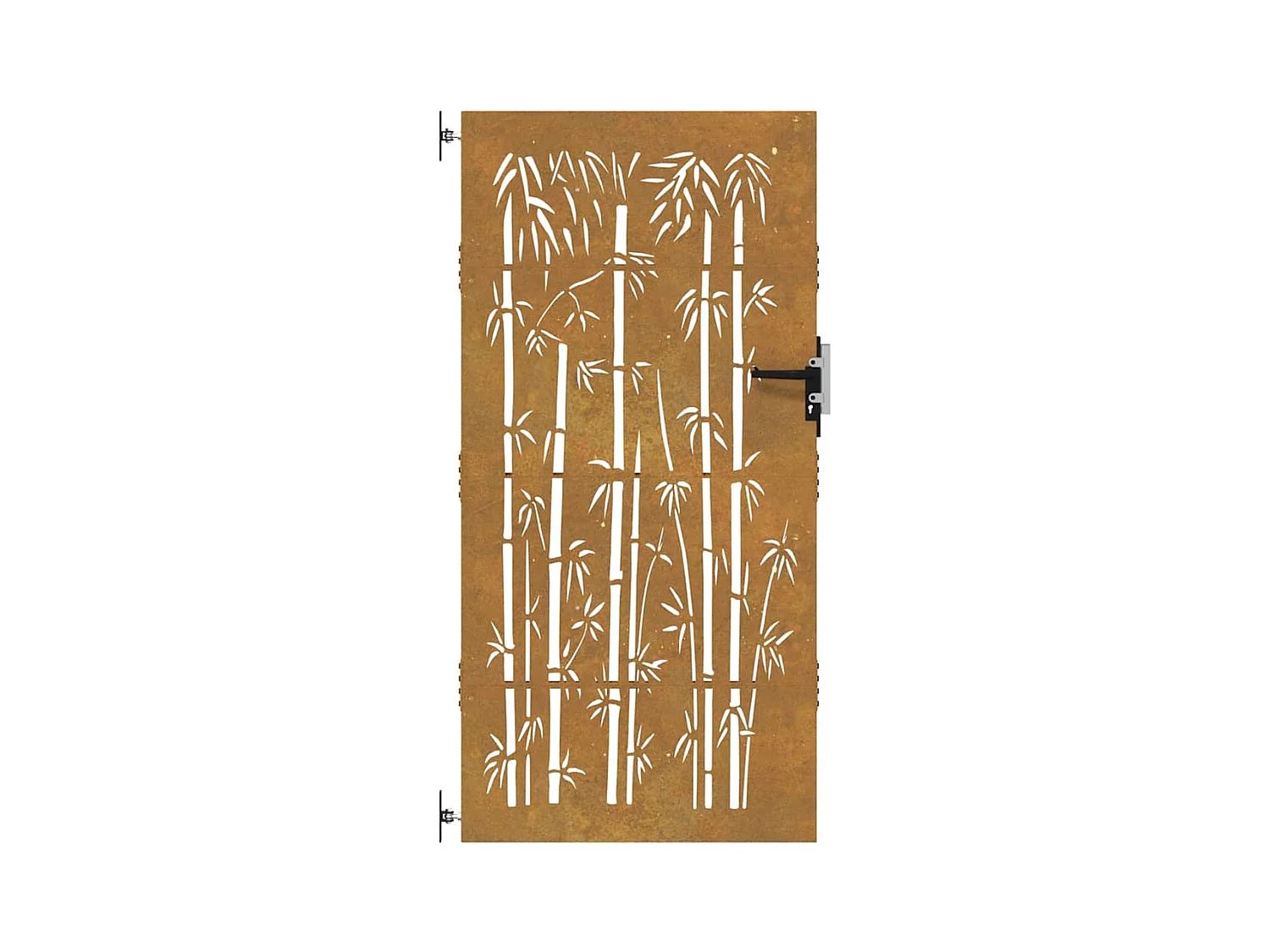 Puerta de jardín 85x200 cm acero corten diseño bambú
