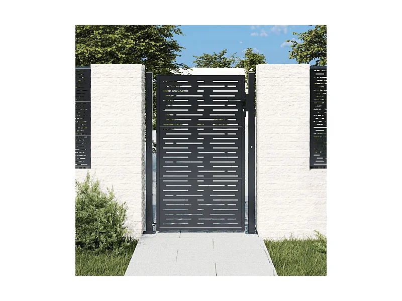 Antraciet tuinpoort 105x155 cm vierkant design