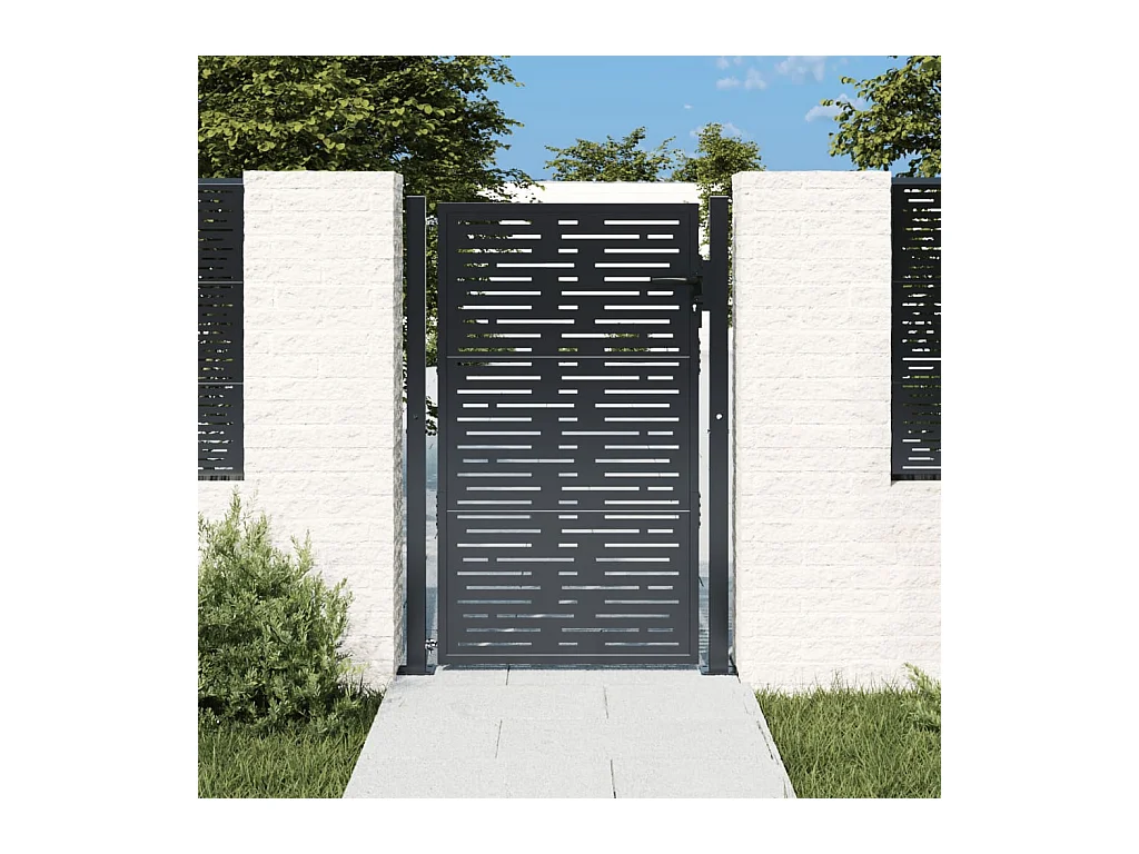 Antraciet tuinpoort 105x155 cm vierkant design